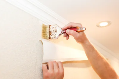 Pose de papier peint à Messé — revêtements muraux et toiles de verre